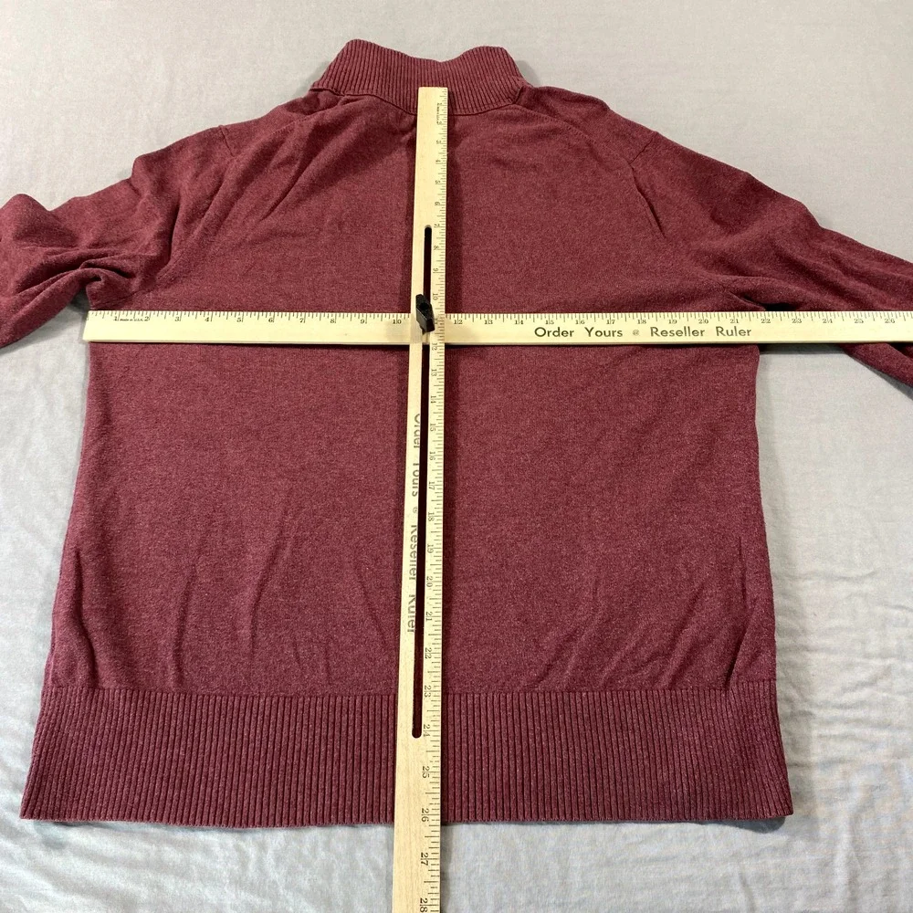 Banana‎ Republic Sweater Mens Medium Red 1/4 Zip Pullover Mock Neck Golf Casual